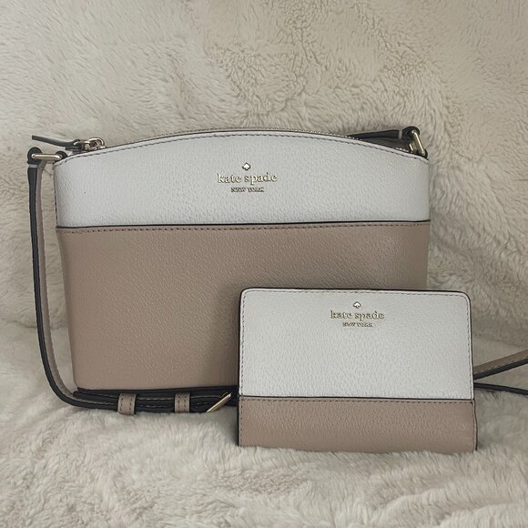 Kate Spade Maise Grove Street Millie Crossbody Bag Warm Beige Matching Wallet - Picture 1 of 16